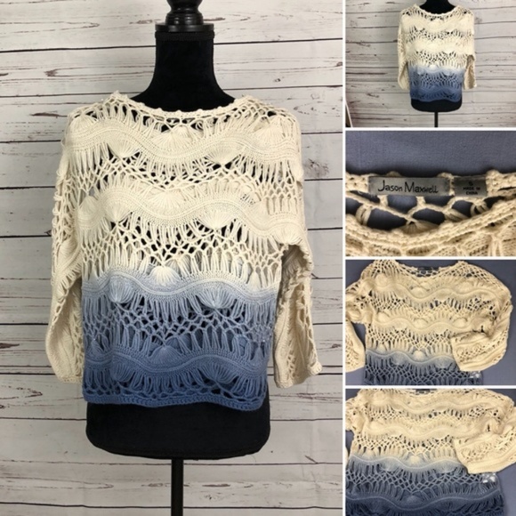 Jason Maxwell Crochet Ombre Crop Top sz S NWT - Picture 5 of 6